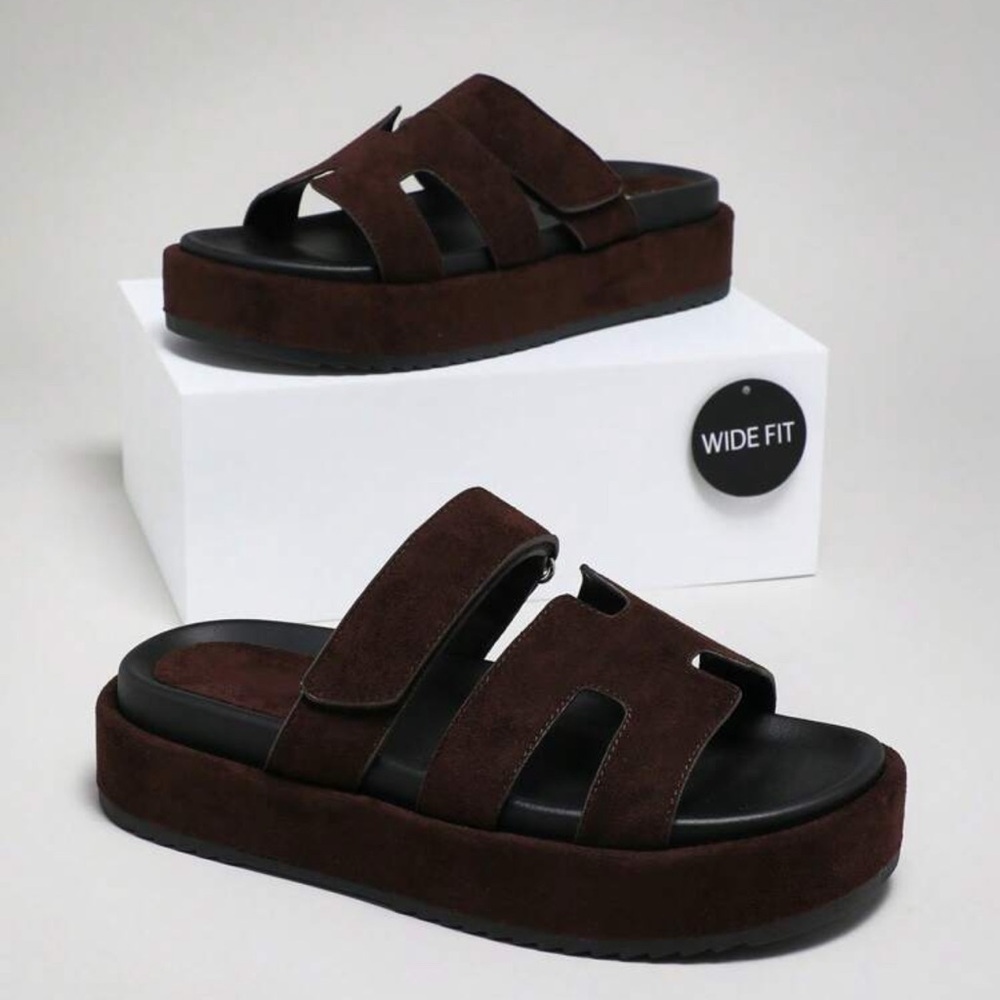 SHEIN Brown Chunky Platform Sandals